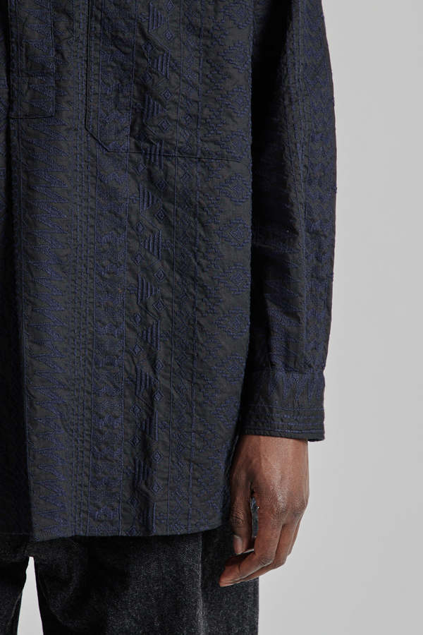 【KAPTAIN SUNSHINE】STAND COLLAR SMOCK Kaptain Sunshine Stand Collar Smock - Navy Black | Wallace