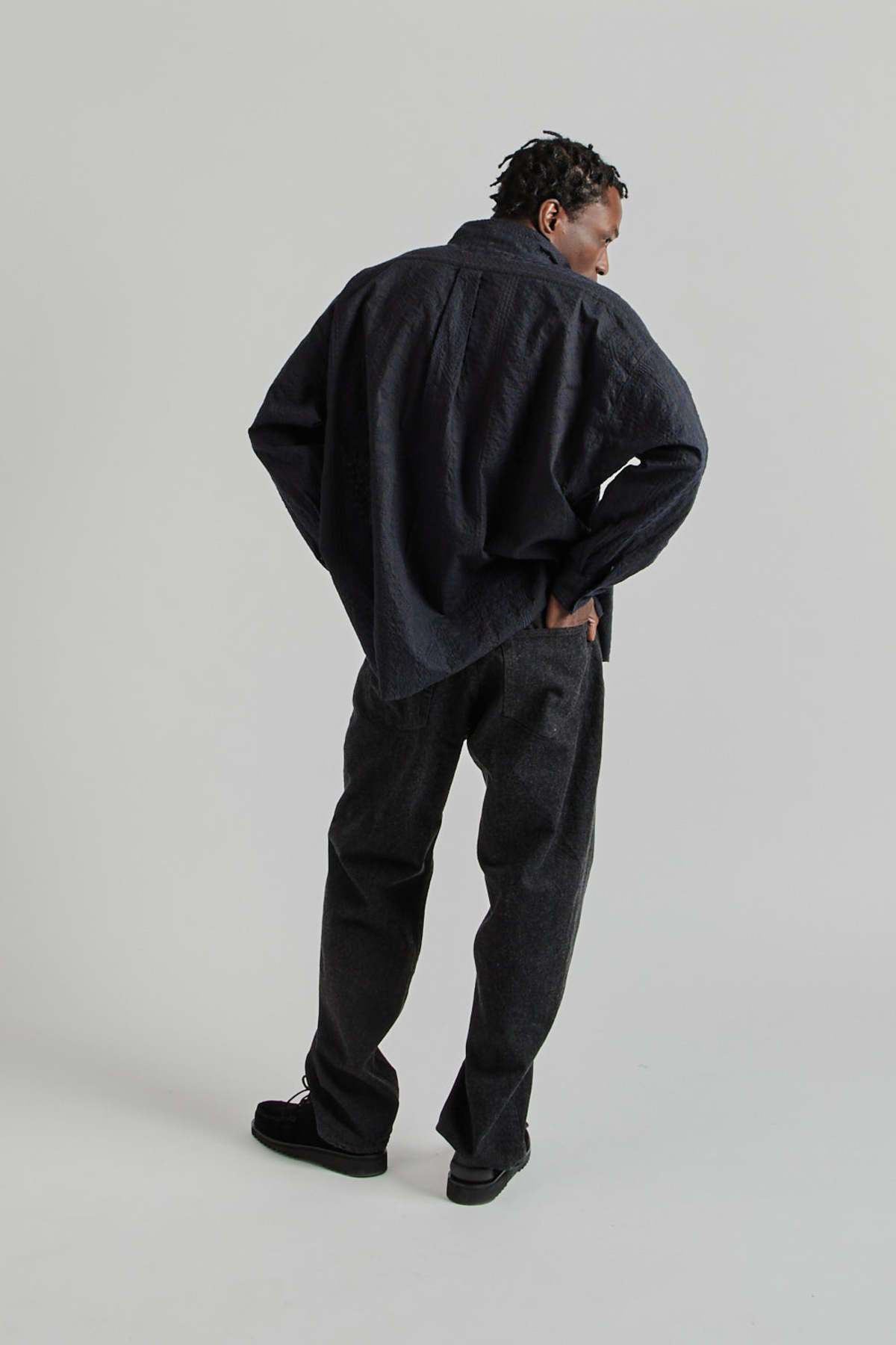 【KAPTAIN SUNSHINE】STAND COLLAR SMOCK Kaptain Sunshine Stand Collar Smock - Navy Black | Wallace