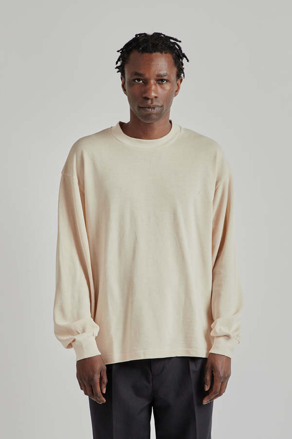 KAPTAIN SUNSHINE Suvin Plating L/S Tee - Sand Pink | Garmentory