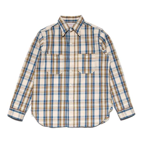 Warehouse & Co. 3104-N "B Pattern" Flannel Shirt - Blue