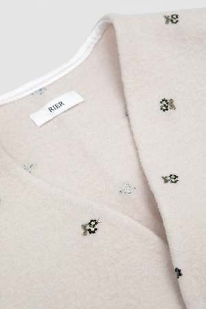 リ*ク様 RIER WALKER GILET FELTED FLOWERS RIER | Walker gilet flowers black | 100% natural wool | made in