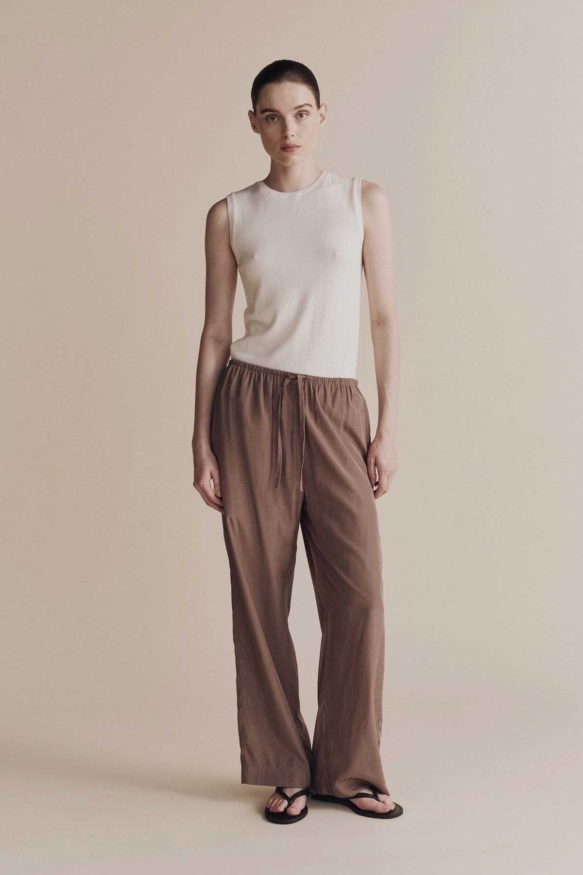 Mijeong Park Drawstring Wide Leg Pants - Mocha | Garmentory