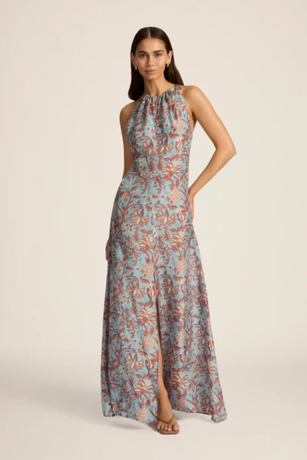 HANNAH Ines Maxi Dress - Fernado Sky Blue Multi | Garmentory