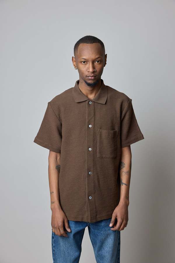 Norse Projects Gustav Crochet Jersey Shirt - Chestnut | Garmentory