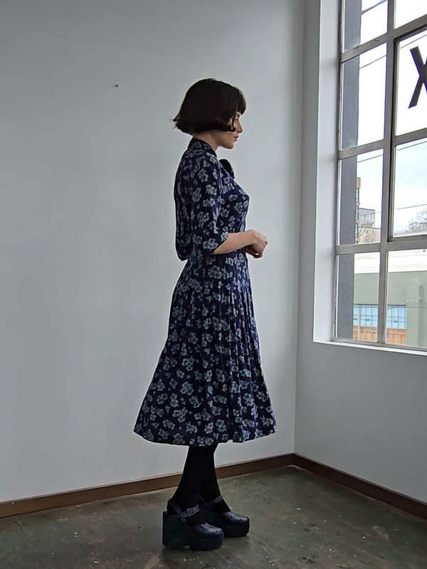 Ralph Lauren Blue Floral Silk Dress | Garmentory