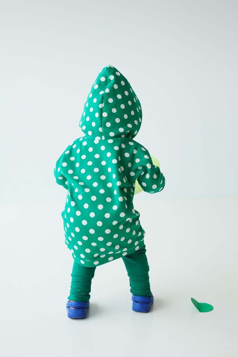 Kid's Stuff [Trucs d'enfants] Grow With Me Hoodie - Green/Polka Dots