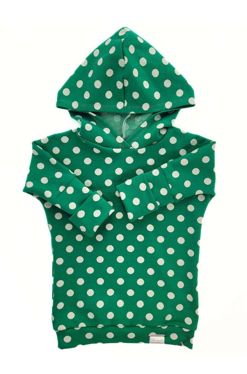 Kid's Stuff [Trucs d'enfants] Grow With Me Hoodie - Green/Polka Dots