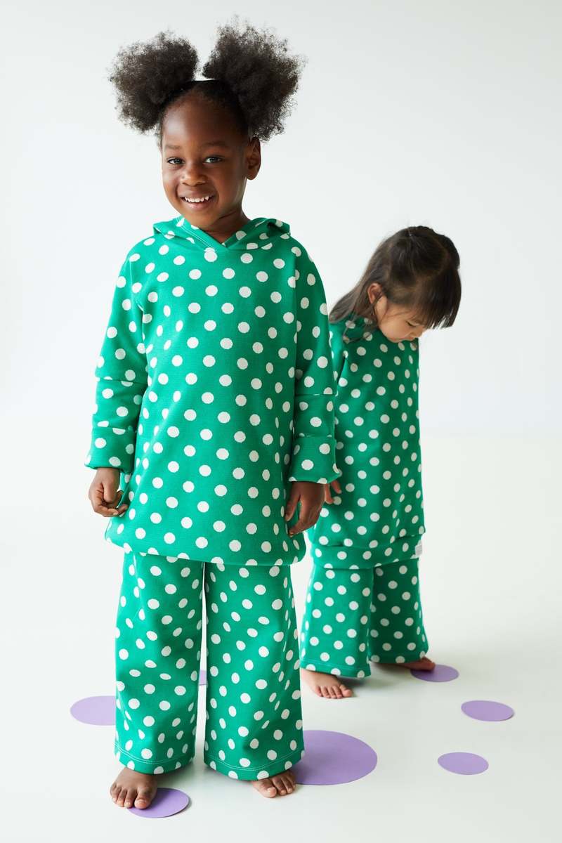 Kid's Stuff [Trucs d'enfants] Grow With Me Hoodie - Green/Polka Dots