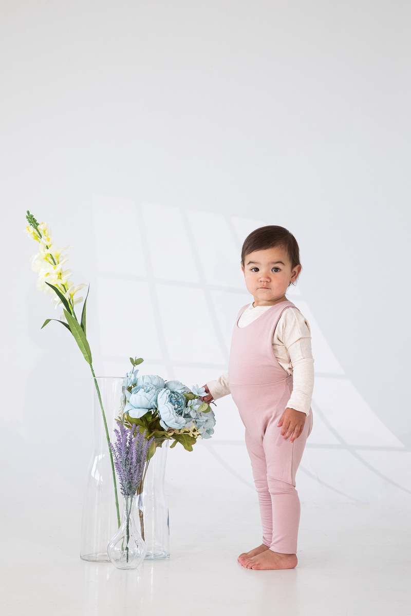 Kid's Stuff Grow With Me Overalls - Peony