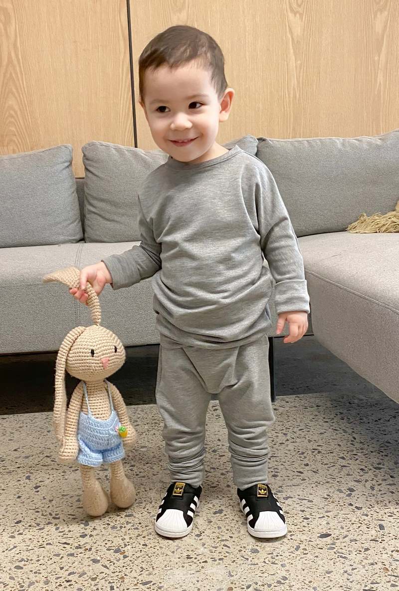 Kid's Stuff Grow With Me Sweater - Grey Cloud