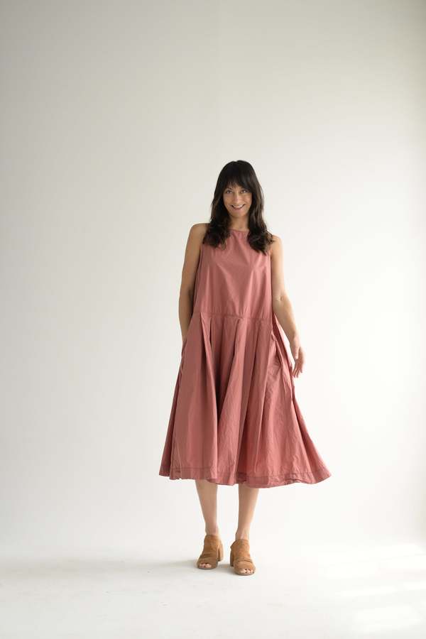 Album di Famiglia Pleated Sleeveless Dress - Coral
