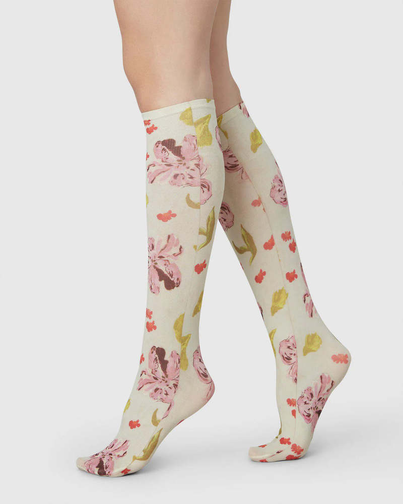 Swedish Stockings Bas Genoux Helen Bullock Floral
