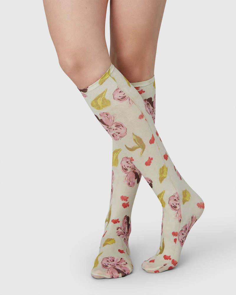 Swedish Stockings Bas Genoux Helen Bullock Floral