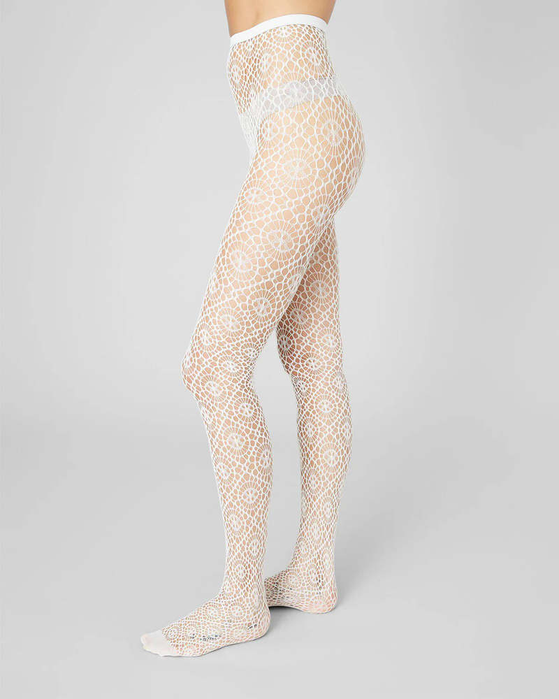 Swedish Stockings Collant Filet Lykke - Ivoire