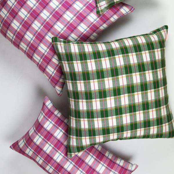 Archive New York San Andres Gingham Green Square Pillow