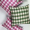 Archive New York San Andres Gingham Green Square Pillow - Thumbnail 1