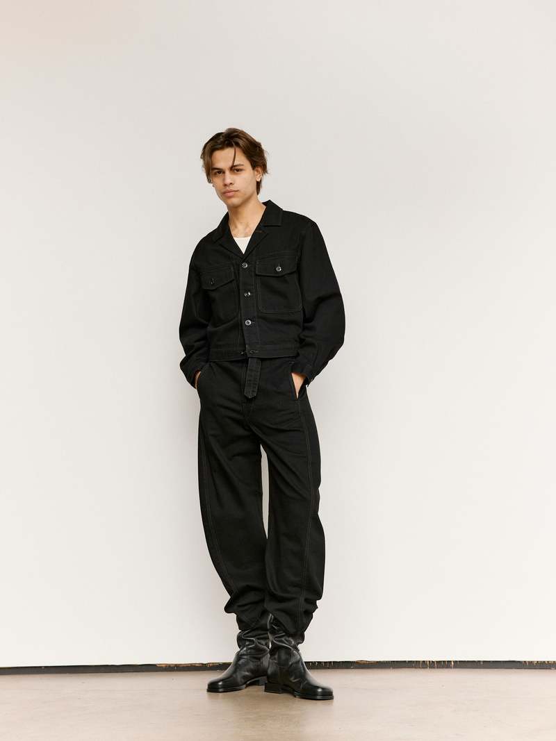 Lemaire Heavy Denim Trucker Jacket - Black | Garmentory