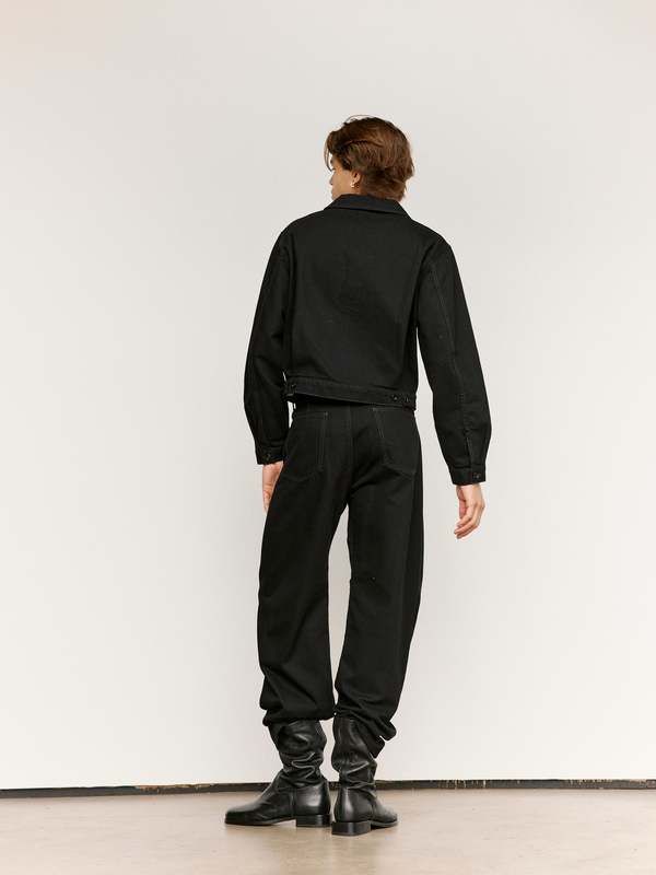 Lemaire Heavy Denim Trucker Jacket - Black | Garmentory