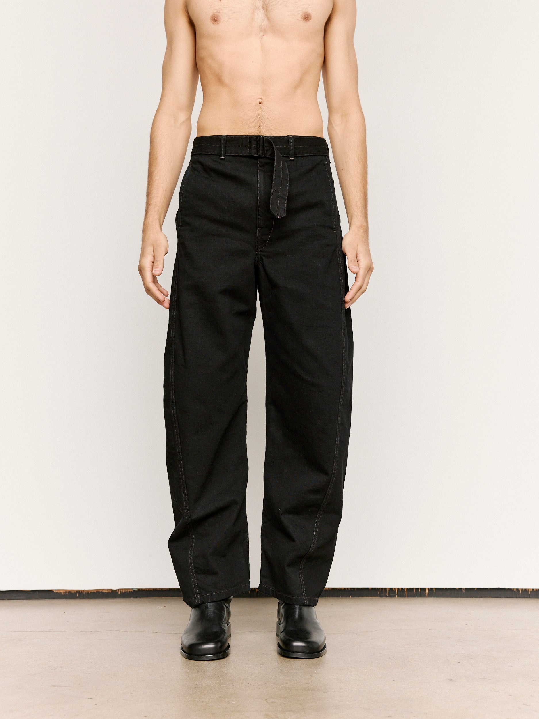 LEMAIRE 25SS TWISTED BELTED PANTS ブラック Twisted Belted Pants — Black – La Garçonne