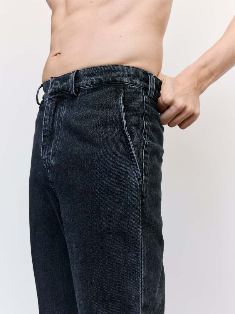 パンツ RIER DENIM TROUSER WIDE LEG Drift Wave Ruffle Wide Leg Pants - Denim | Three Bird Nest