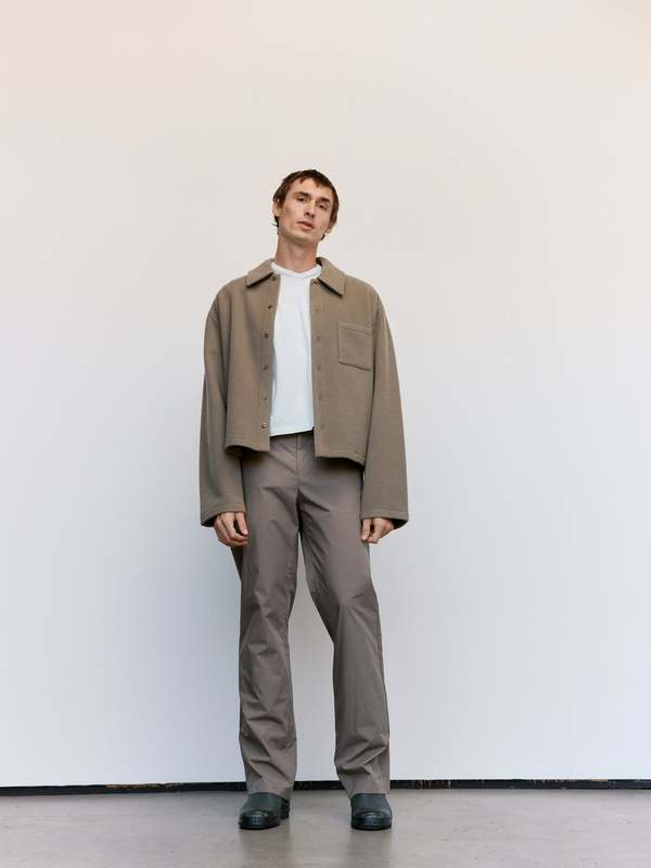 Rier Waxed Popeline Cotton Trousers - Argile | Garmentory