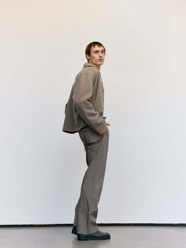 Rier Waxed Popeline Cotton Trousers - Argile | Garmentory