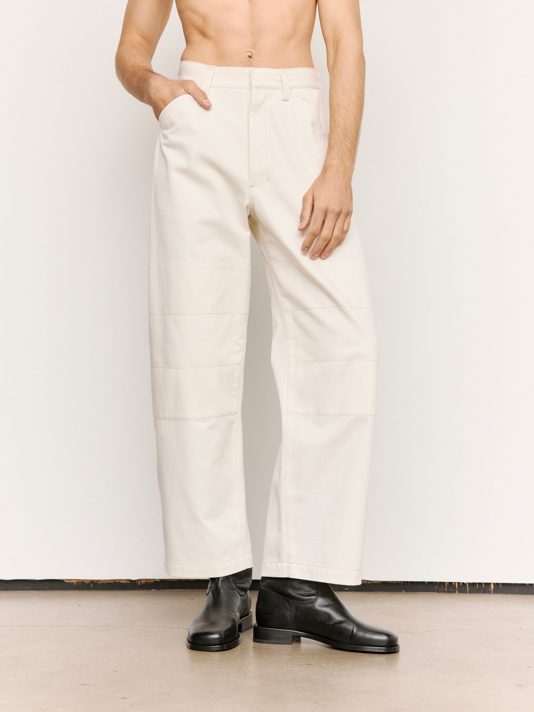 Lemaire Big Work Pants - Creamy White | Garmentory