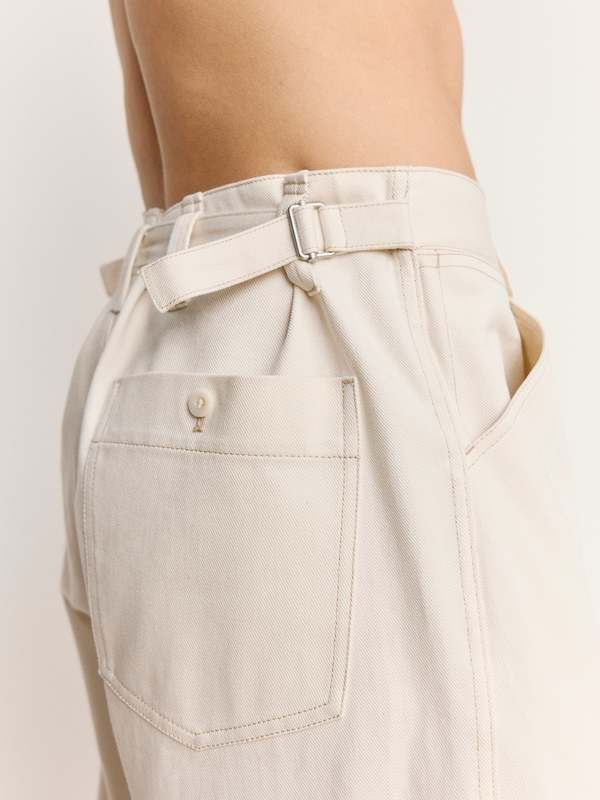 Lemaire Big Work Pants - Creamy White | Garmentory