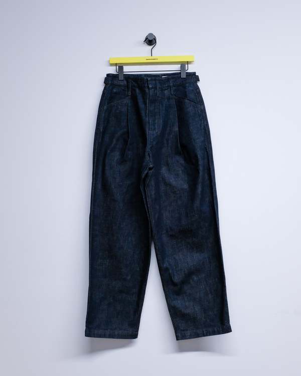 Lemaire Heavy Indigo Denim Pleated Workwear Pants | Garmentory