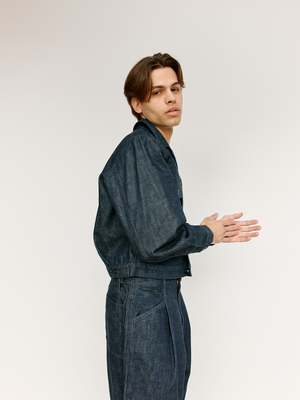 Lemaire Heavy Indigo Denim Trucker Jacket | Garmentory