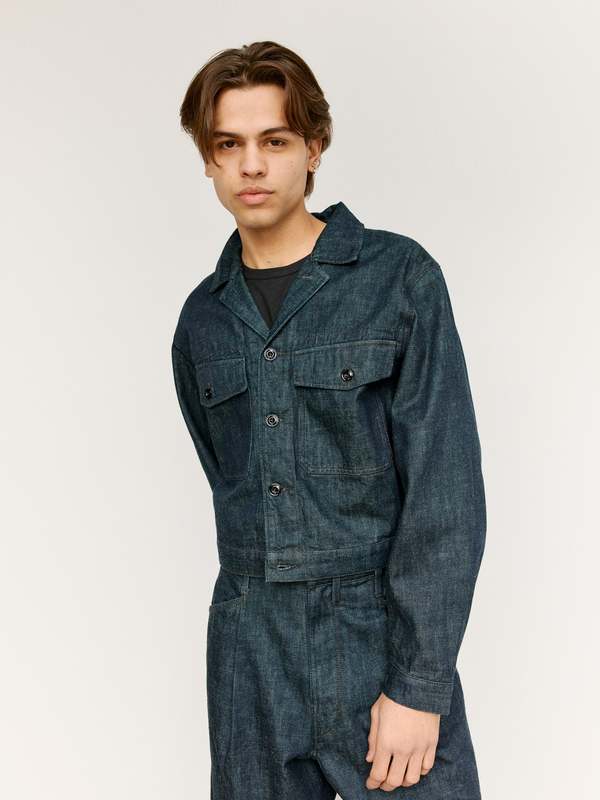 Lemaire Heavy Indigo Denim Trucker Jacket | Garmentory