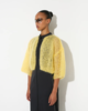 Maiami Light Mohair Short Sleeve Bomber - Yellow - Thumbnail 4