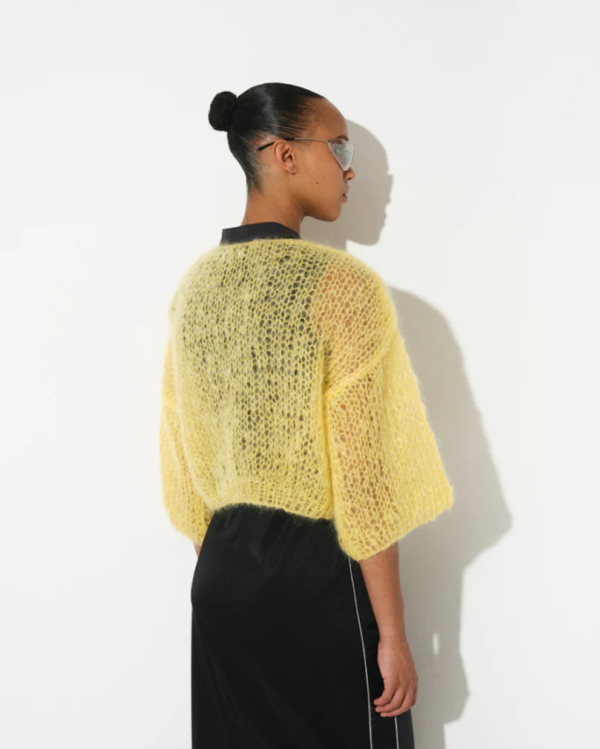 Maiami Light Mohair Short Sleeve Bomber - Yellow