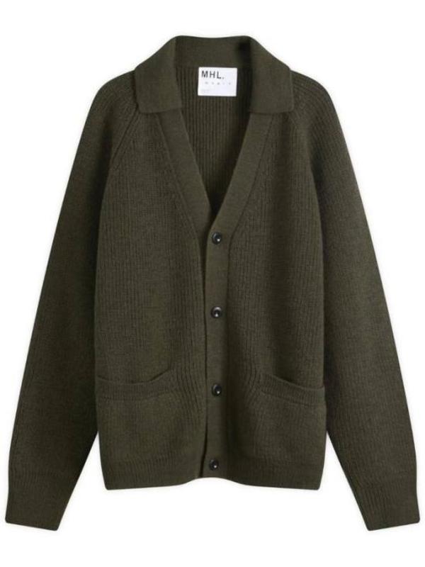 Margaret Howell Cardigan - Dark Olive Margaret Howell Cardigan - Dark Olive