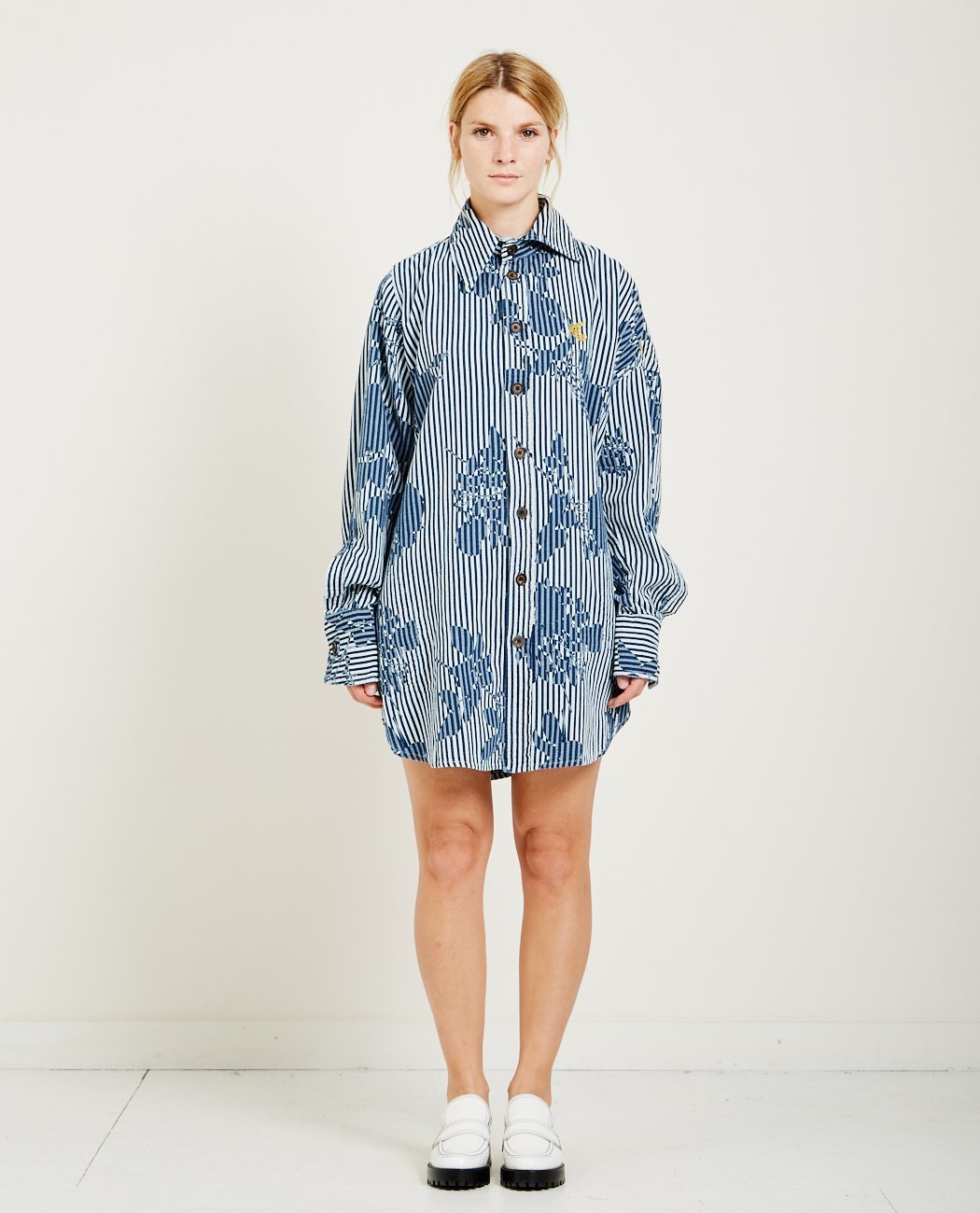 VIVIENNE WESTWOOD ANGLOMANIA CHAOS SHIRT - ROSE STRIPE PRINT