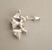E.M. THREE STONE STUD Earring - Silver - Thumbnail 1