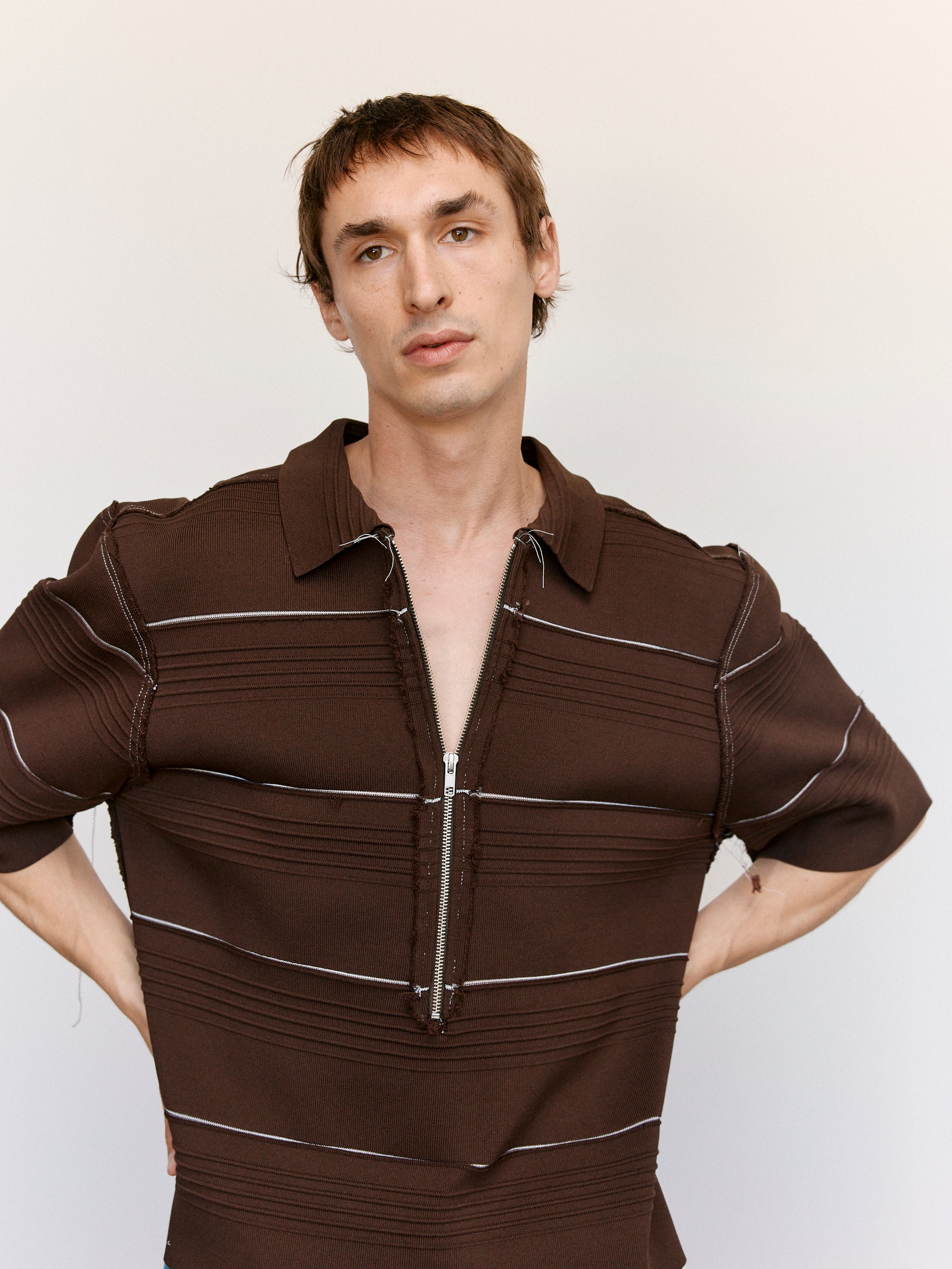 Camiel Fortgens Brown Viscose Polo - Brown | Garmentory