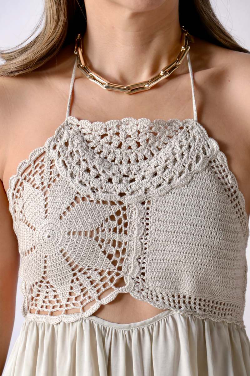 Cordera Handmade Crochet Dress - Hielo