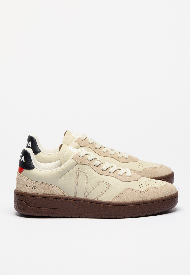 VEJA V-90 ZZ O.T Leather - Pierre/Almond/Black | Garmentory