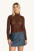 Find Me Now Mesh Long Sleeve Top - Chocolate Checkered - Thumbnail 5
