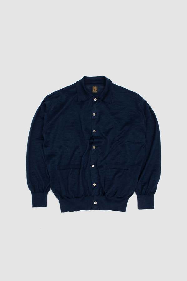 Batoner Choma Polo Cardigan - Dark Blue | Garmentory
