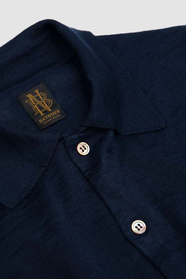 Batoner Choma Polo Cardigan - Dark Blue | Garmentory