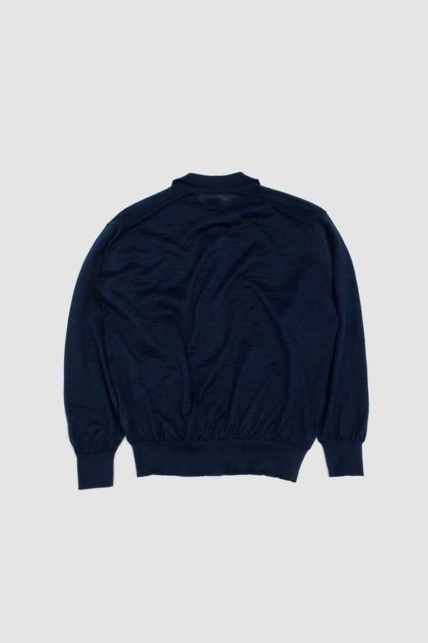 Batoner Choma Polo Cardigan - Dark Blue | Garmentory