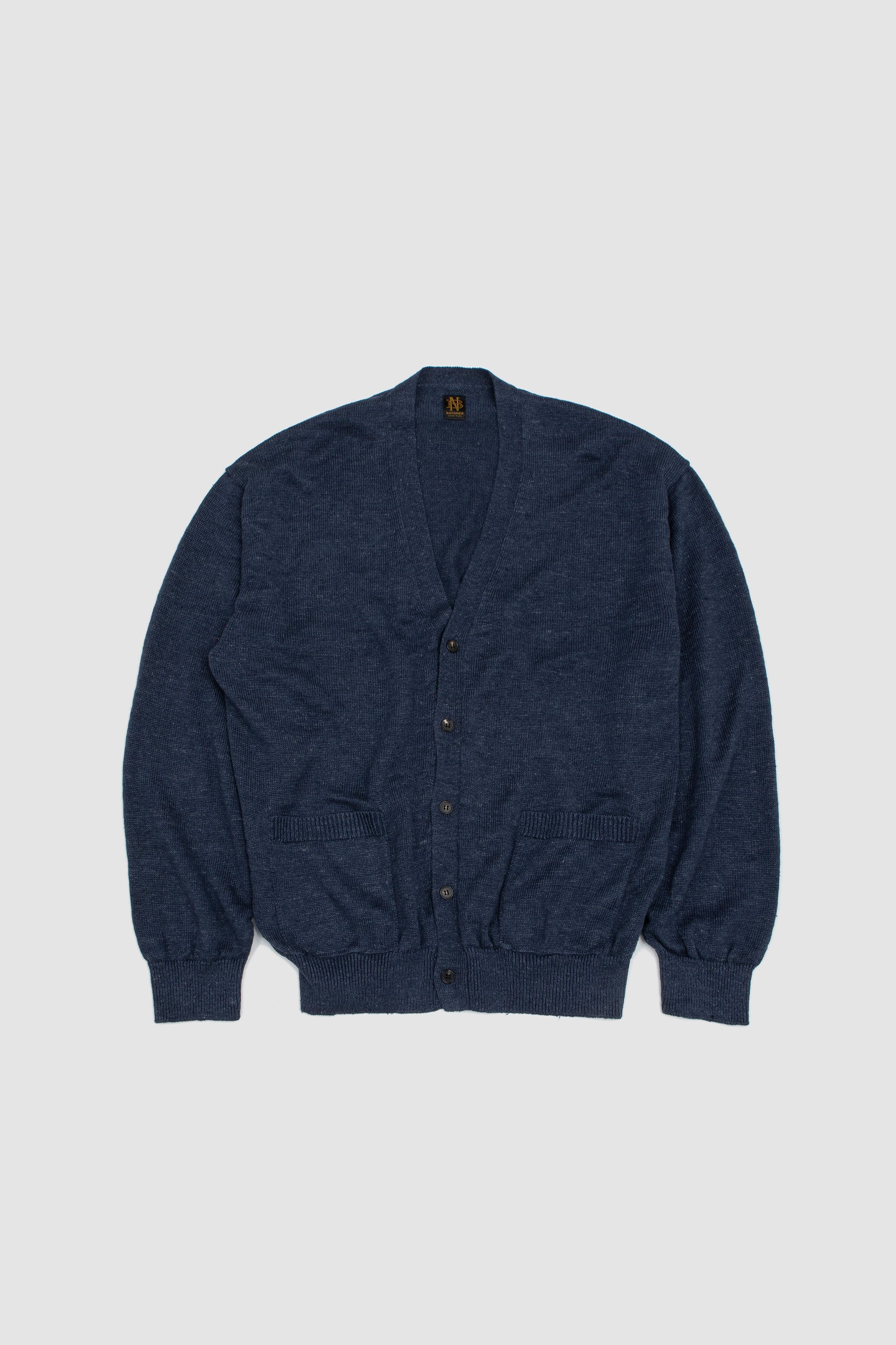 トップス BATONER WAHSED HIGH COUNT LINEN CARDIGAN Batoner Washed High Count Linen V Cardigan - Navy | Garmentory