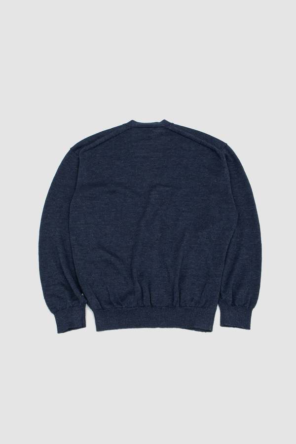 Batoner Washed High Count Linen V Cardigan - Navy | Garmentory