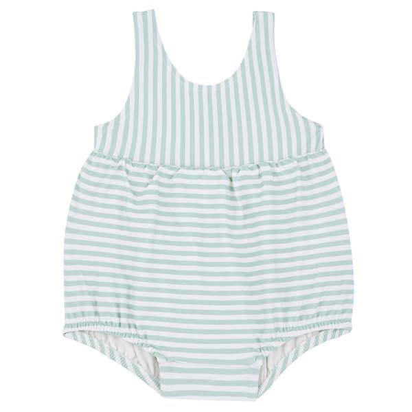 1+ in the Family Baby Elisabetta Swimsuit - Subtle Green Stripes