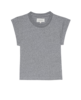 The Great. Peak Shoulder Tee - Heather Grey - Thumbnail 6