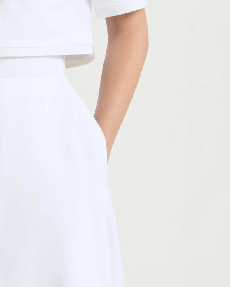 ワンピース PATOU Women Mid Skirts DR0860017 001W WHITE Patou Long A-line Skirt - White | Garmentory
