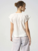 Cotélac Crystal Pleated Short Sleeve Blouse - White - Thumbnail 2