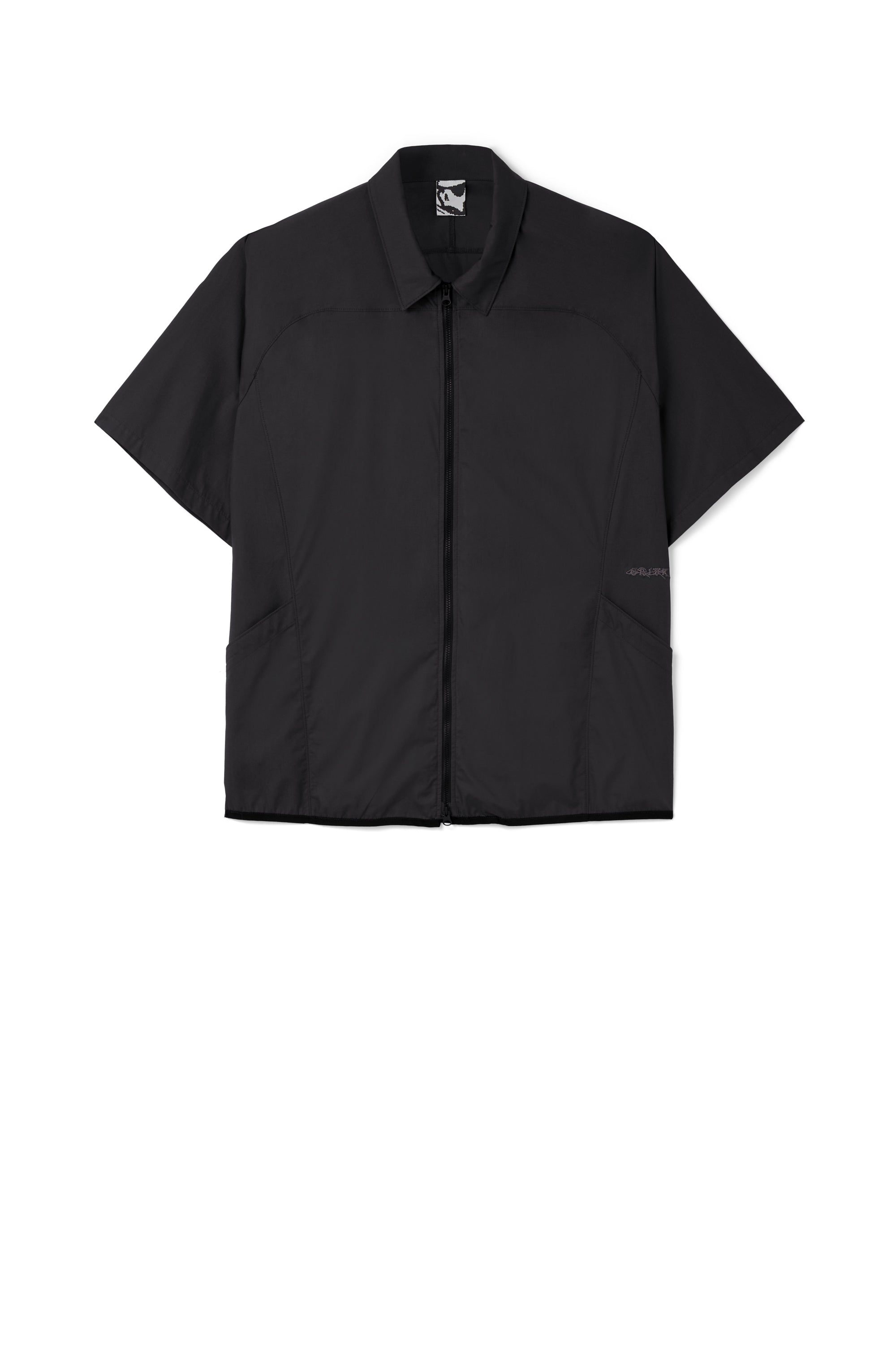 GR10K Poplin Zipped Short Sleeve Shirt - Off Black | Garmentory